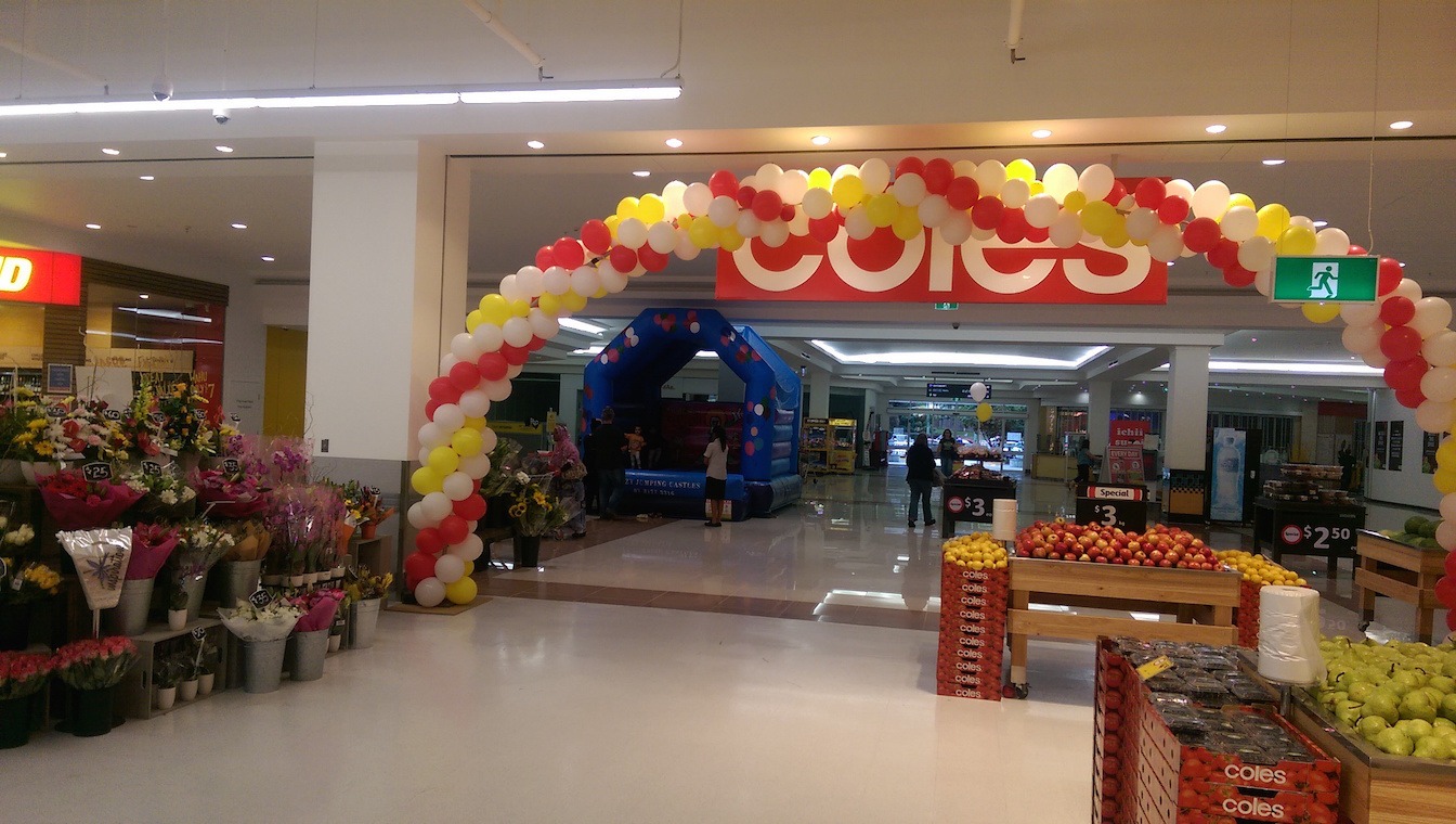 Coles Store Opening with Jumping Castle