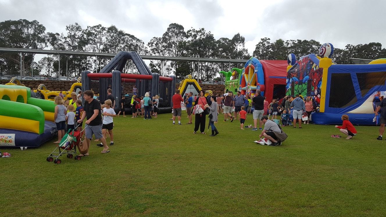 Inflatables at a School Fete