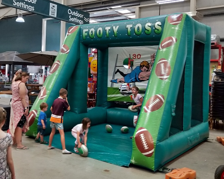 Inflatable Footy Toss Game Brisbane