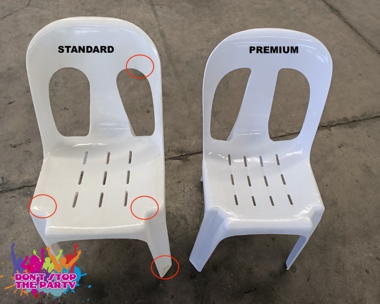 Premium Grade White Plastic Chairs For Party & Event Hire. Bris. Delivery