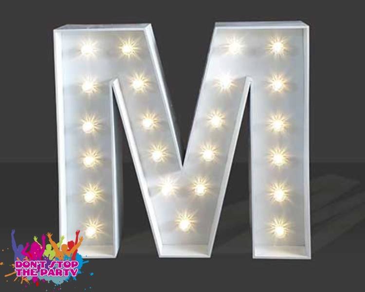 LED Light Up Letter 60cm M Don't Stop The Party Hire Group