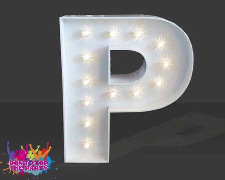 LED Light Up Letter 60cm P Don't Stop The Party Hire Group