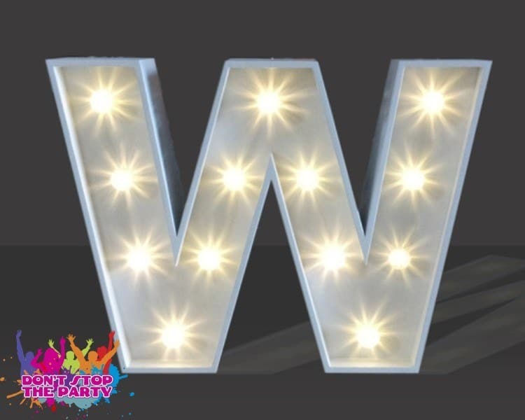 LED Light Up Letter – 60cm – W - Don't Stop The Party Hire Group