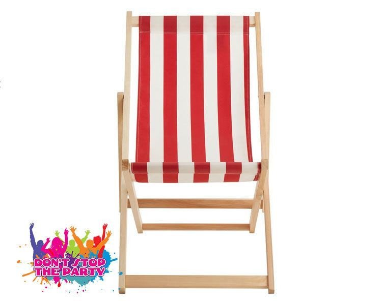 Deck Chair - Red and White