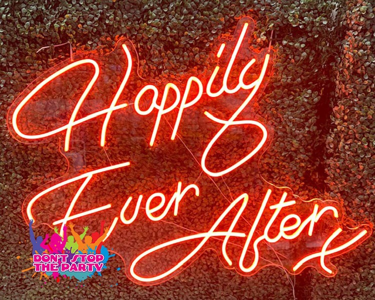 Neon Sign - Happily Ever After - Orange