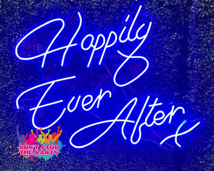 Neon Sign - Happily Ever After - Blue