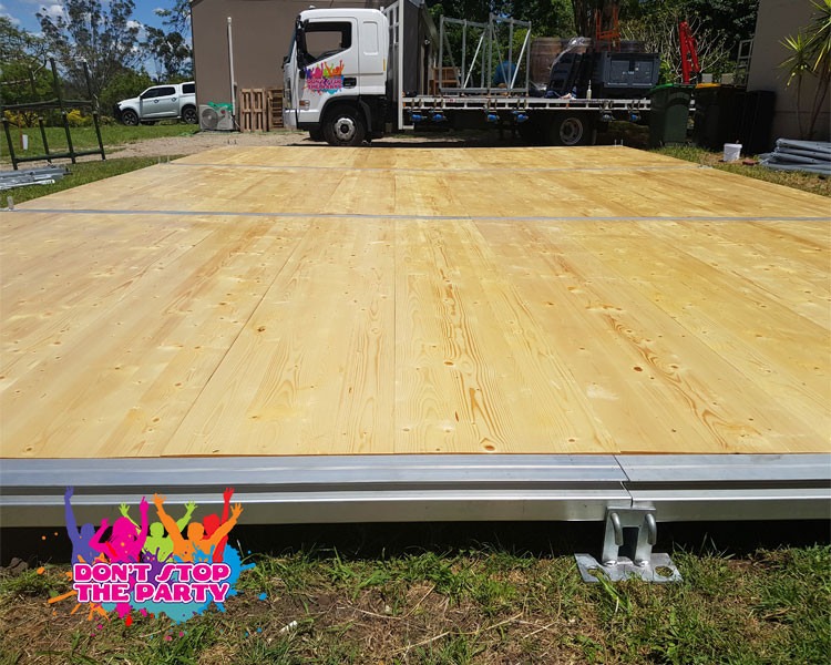 Outdoor Timber Dance Floor 6x3 Don't Stop The Party Hire Group