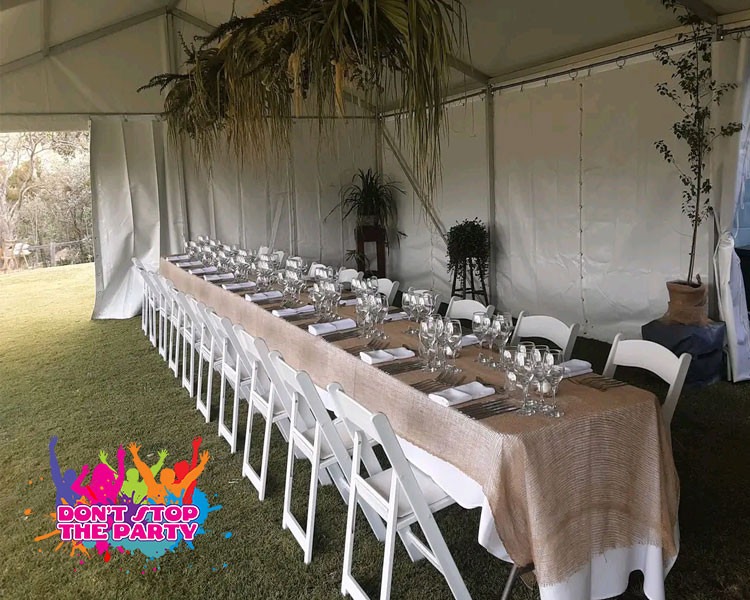White Americana Chair at Engagement Party
