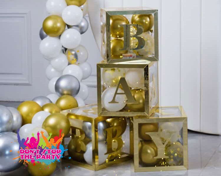 Letter Balloon Box Gold - BABY
