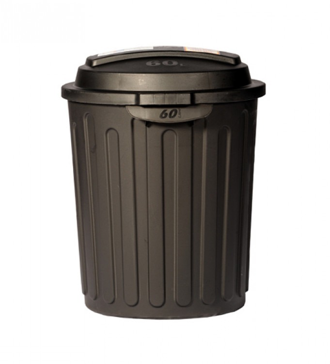 60L Black Rubbish Bin Don't Stop The Party Hire Group