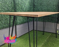 Hairpin Bar Table - Natural Top