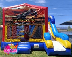 dinosaurs jumping castle 2 1629693991 Dinosaurs Combo Jumping Castle and Slide