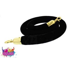 gold stanchion bollard hire black rope 3 1627486118 Velvet Rope To Suit Gold Bollard - Black