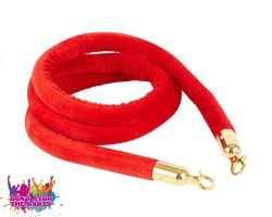 Velvet Rope To Suit Gold Bollard - Red