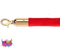 red velvet rope suit gold bollard 2 1653255662 Velvet Rope To Suit Gold Bollard - Red