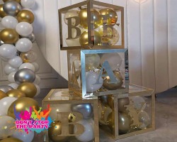 balloon box gold frame 1678322278 2 Letter Balloon Box Gold - BABY
