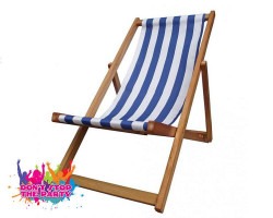 blue white deck chair hire brisbane 2 1627415723 Deck Chair - Blue and White