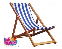 blue white deck chair hire brisbane 1627415723 Deck Chair - Blue and White