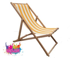 yellow white deck chair hire brisbane 1627415916 Deck Chair - Yellow and White