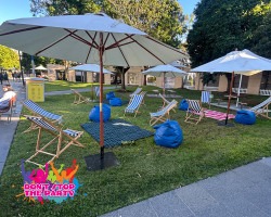 blue deck chair hire brisbane city 1753221438 Deck Chair - Blue and White