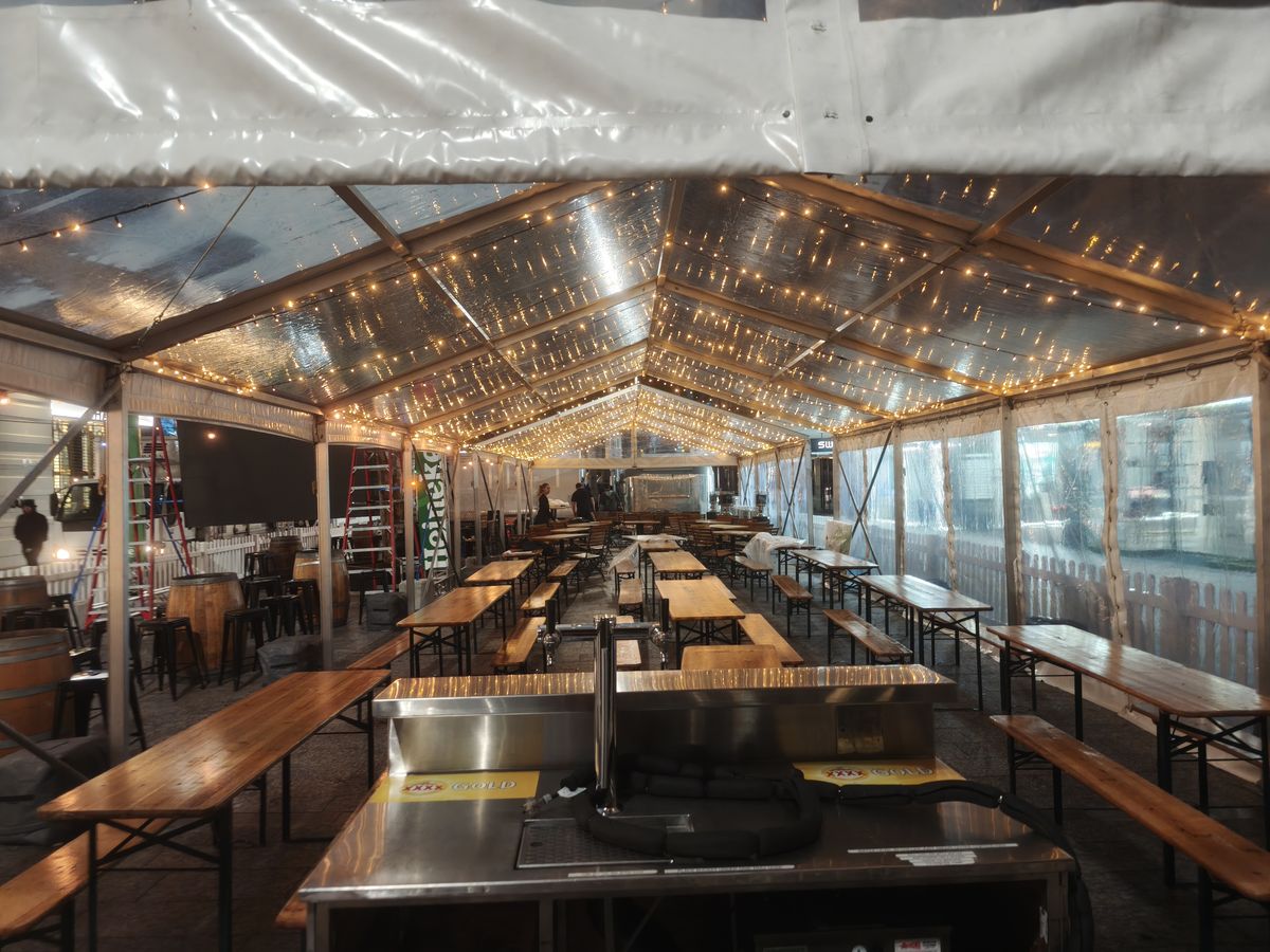 marquee beer hall tables drinks station hire 1 Corporate Event and Christmas Party Hire in Brisbane